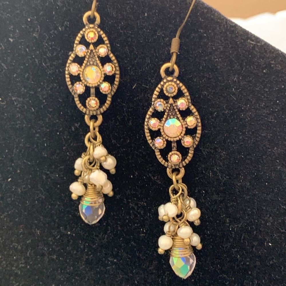 Crystal & Seed Pearl Earrings